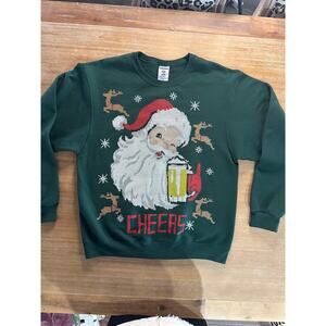 Santa Christmas Beer Crew Neck